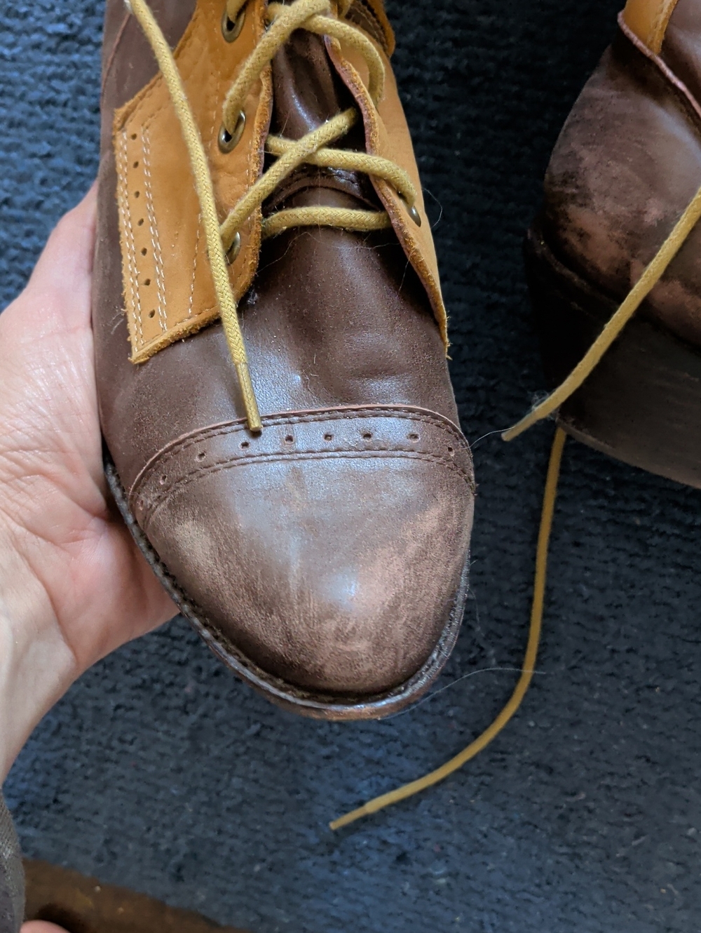Jeffrey Campbell Joe Boot In Two Toned Brown - Picture 4 of 5